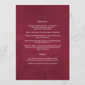 Boho Burgundy en Navy Vrijgezellenfeest Wine Tasti Menu (Achterkant)