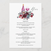 Boho Burgundy en Navy Vrijgezellenfeest Wine Tasti Menu (Voorkant)