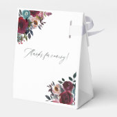 Boho Burgundy en Navy Wijnproeverij Bruidsfeest Bedankdoosjes (Achterkant)