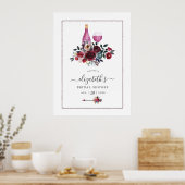 Boho Burgundy en Navy Wijnproeverij Welkom Poster (Keuken)