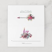 Boho Burgundy en Navy Wine Tasting Plaatskaartje (Buitenkant ongevouwen)