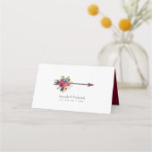 Boho Burgundy en Navy Wine Tasting Plaatskaartje (Achterkant)