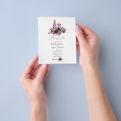 Boho Burgundy en Navy Wine Tasting Vrijgezellenfee Flyer (Hand)