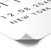 Boho Burgundy en Peach Flowers Herfst Baby shower Poster (Hoek)