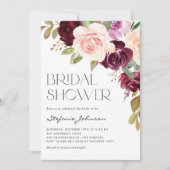 Boho Burgundy en Peach Flowers Herfst Vrijgezellen Kaart (Voorkant)