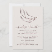 Boho Burgundy en Taupe Botanical Wedding Kaart (Voorkant)