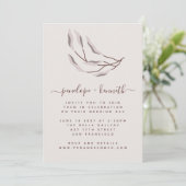 Boho Burgundy en Taupe Botanical Wedding Kaart (Staand voorkant)