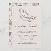 Boho Burgundy en Taupe Botanical Wedding Kaart (Voorkant / Achterkant)