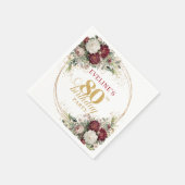 Boho Burgundy Eucalyptus 80e Verjaardag Servetten (Hoek)