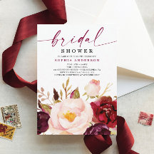 Boho Burgundy Floral Bridal Shower