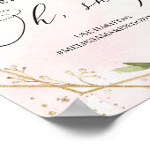 Boho burgundy floral gold bruiloft poster (Hoek)