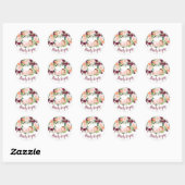 Boho Burgundy Floral Ready to Pop Ronde Sticker (Vel)
