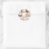 Boho Burgundy Floral Ready to Pop Ronde Sticker (Tas)