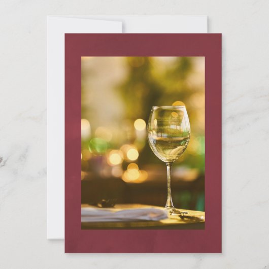 Boho Burgundy Floral Wine Celebration of Life Kaart (Achterkant)