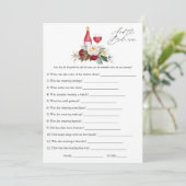 Boho Burgundy Floral Wine Tasting Vrijgezellenfees Kaart (Staand voorkant)