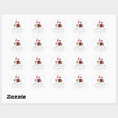 Boho Burgundy Floral Wine Tasting Vrijgezellenfees Ronde Sticker (Vel)