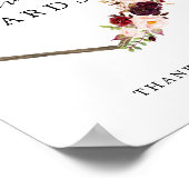 Boho Burgundy Gifts and Kaarten Sign Poster (Hoek)