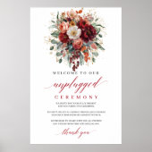 Boho Burgundy Groenery Onthoud uw Telefoon Bord Poster (Voorkant)