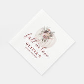 Boho Burgundy herfst bloemig Pompen Bruidsmeisjesf Servet (Hoek)