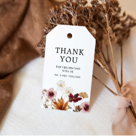 Boho Burgundy Herfst Floral Wedding Gift Label Cadeaulabel