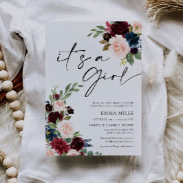 Boho Burgundy Het is een Girl Baby shower Uitnodig Kaart