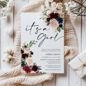 Boho Burgundy Het is een Girl Baby shower Uitnodig Kaart