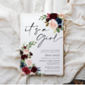 Boho Burgundy Het is een Girl Baby shower Uitnodig Kaart