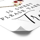 Boho Burgundy Love Is Sweet Bruiloft Favor Bord Poster (Hoek)