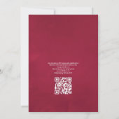Boho Burgundy/Marsala Bloem QR Code RSVP Huwelijk Kaart (Achterkant)