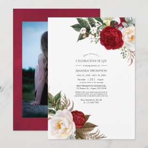 Boho Burgundy - Marsala Bloemencelificatie van het Kaart