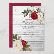 Boho Burgundy - Marsala Floral Bohemian Wedding