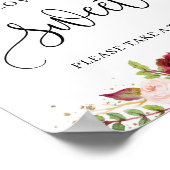 Boho burgundy marsala gouden liefde is een zoet te poster (Hoek)