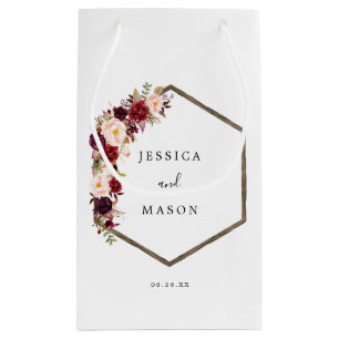Boho Burgundy Marsala Hotel Trouwcadeau Tas Klein Cadeauzakje