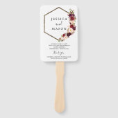 Boho Burgundy Marsala Wedding Fan Program Handwaaier (Voorkant)
