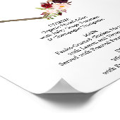 Boho Burgundy Menu of Bar Menu Sign Poster (Hoek)