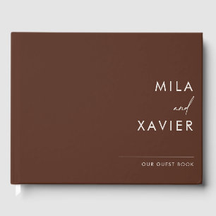 Boho Burgundy Modern Minimal Wedding Guestbook Gastenboek