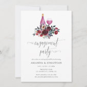 Boho Burgundy & Navy Engagement Party - Wijntest Kaart (Voorkant)