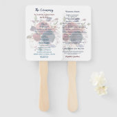 Boho Burgundy Navy Mauve Floral Wedding Handwaaier (Voorkant en achterkant)