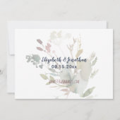 Boho Burgundy Navy Roos Gold Floral Vrijgezellenfe Kaart (Achterkant)