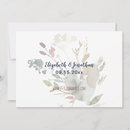 Boho Burgundy Navy Roos Gold Floral Vrijgezellenfe Kaart (Achterkant)