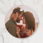 Boho Burgundy Photo Wedding Bedankjes Labels (Achterkant)