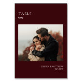 Boho Burgundy Photo Wedding Kaart (Voorkant)