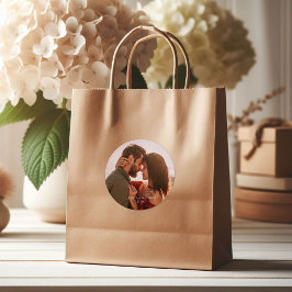 Boho Burgundy Photo Wedding Ronde Sticker