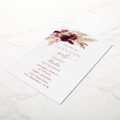 Boho Burgundy & Pink Floral Gradual Party - Volled Folie Uitnodiging (Gedraaid)
