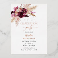 Boho Burgundy & Pink Floral Graduation Party