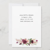 Boho Burgundy & Pink Floral Graduation Party Kaart (Achterkant)