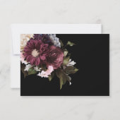 Boho Burgundy Pink White Floral RSVP | (Achterkant)