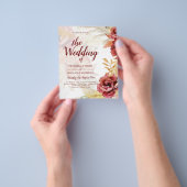 BOHO Burgundy Roos Pampas Grass Wedding Flyer (Hand)