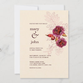 Boho Burgundy Roos Tracery Kaart