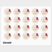 Boho Burgundy Rose Tracery Ronde Sticker (Vel)